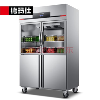 德瑪仕(DEMASHI)四門(mén)冰箱商用四門(mén)冰柜 立式冷藏冷凍 四開(kāi)門(mén)廚房冰箱 四門(mén)-BG-900F-4WG 加厚玻璃款