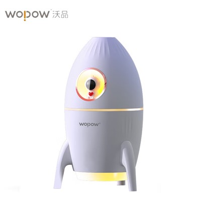 WOPOW沃品 火箭兔加濕器 迷你臥室辦公桌面創(chuàng)意輕音小型加濕器 七彩燈光 HM11
