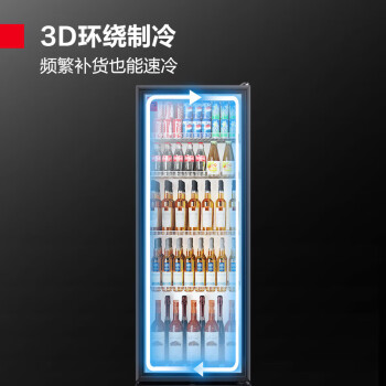德瑪仕(DEMASHI)展示柜冷藏柜保鮮柜飲料酒水展示柜超市便利店冰箱立式冰柜水果食品留樣柜 LG-360ZH1