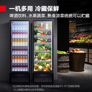 德瑪仕 (DEMASHI)展示柜保鮮柜飲料酒水柜商用冷藏柜超市便利店展示柜單門立式冰柜食品取樣柜 LG-390ZH1