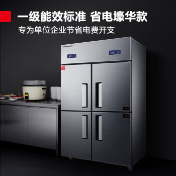 德瑪仕(DEMASHI)四門冰箱商用廚房冰柜大容量食堂用雙溫保鮮柜 880L上冷凍下冷藏BG-900T-2W【1級能效】