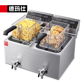 德瑪仕(DEMASHI)電炸爐電炸鍋商用 油炸鍋家用炸雞薯條油條炸串 電油炸爐 L-172P(雙缸34升)